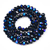 Electroplate Opaque Solid Color Glass Beads Strands EGLA-A034-P6mm-L22-2