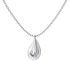 Teardrop 925 Sterling Silver Micro Pave Cubic Zirconia Pendant Necklaces NJEW-K279-05MP-2