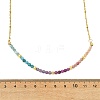 Natural Rhodonite & Apatite & Amethyst & Ruby & Sunstone Faceted Round Beaded 304 Stainless Steel Satellite Chain Necklaces NJEW-JN06151-4