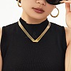 316L Surgical Stainless Steel Open V Shapd Torque Choker Necklaces for Women NJEW-F379-01G-1