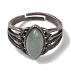 Natural Green Aventurine Horse Eye Adjustable Rings RJEW-K271-05R-12-3