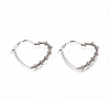 Non-Tarnish Long-Lasting Plated 304 Stainless Steel Wire Wrapped Hoop Earrings EJEW-D250-01B-P-1