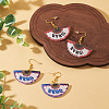 1 Pairs Acrylic Fan Dangle Earrings EJEW-TADJ0001-01-7