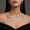 304 Stainless Steel Cubic Zirconia Tassel Earrings WGD0BF9-01-4