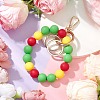 Silicone Beaded Bracelet Keychain Handmade DIY Pendant KEYC-JKC00853-2