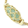 Natural Green Aventurine Bullet Link Bracelet BJEW-JB09563-02-2