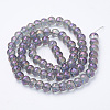 Electroplated Glass Beads Strands X-EGLA-Q092-8mm-A08-2