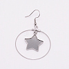 Stainless Steel Dangle Earrings LS-STAS-WH0015-37P-1