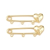 Heart Brass Brooch Findings KK-Z132-01G-01-1