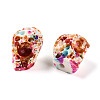Spray Painted Resin Beads Strands RESI-N041-01A-3