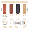 WADORN 8 Sets 4 Colors Alloy D Ring Clasps with PU Leather Tab FIND-WR0010-68-2