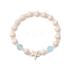 Synthetic Turquoise & Wood & Glass Beaded Stretch Bracelets for Women BJEW-JB11128-02-1