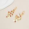 Brass Heart Tassel Hoop Earrings IA3670-3