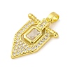 Brass Pendants with Cubic Zirconia KK-D536-16G-2