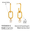 304 Stainless Steel Cubic Zirconia Stud Dangle Earrings Women MN6209-1-1