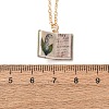 Brass Enamel Book Pendant Necklaces for Women KK-CBAF5B9-01G-05-3