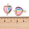 CCB Plastic Frame with Polymer Clay Rainbow Beads Links Connector Charms KK-D103-08D-RG-3