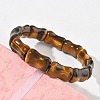 Bamboo Natural Tiger Eye Beads Stretch Bracelets for Women Men BJEW-K304-01K-3