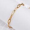 Ion Plating(IP) 304 Stainless Steel Paperclip Chain Bracelets for Women BJEW-C046-02G-4