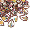 40Pcs 10 Styles Printed Wood Pendants Sets WOOD-TA0001-77-12