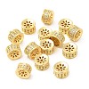 Brass Micro Pave Clear Cubic Zirconia Beads KK-I705-12G-3