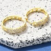 Brass Clear Cubic Zirconia Hoop Earrings EJEW-M047-21G-2