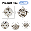 20Pcs Flower Alloy Rhinestone Lapel Pin Backs for Backpack Clothes JEWB-FH0002-72P-2