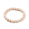 Natural Fossil Bead Stretch Bracelets X-BJEW-K212-B-015-1