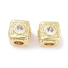 Brass Micro Pave Cubic Zirconia Beads KK-C051-28G-03-1