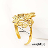 Stainless Steel Leaf Open Cuff Ring Women's Holiday Date Gift RU2411-5