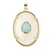 Natural Quartz Crystal & Flower Amazonite Pendants G-P599-05G-01-1
