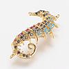 Brass Micro Pave Cubic Zirconia Links ZIRC-G103-10G-1