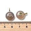 Natural Grey Agate Flat Round Pendants G-H318-01G-A-04-3