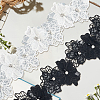 2Pcs 2 Colors Double Layer Polyester Flower Lace Trim Ribbon OCOR-CY0002-74-7