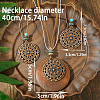 Bohemian Alloy & Wood Pendant Necklaces & Dangle Earrings Sets WG08C2E-01-4