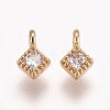 Brass Cubic Zirconia Pendants X-KK-T014-109G-2