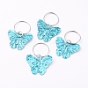 Plastic Paillette/Sequin Hair Braid Rings Pendants KEYC-TAC0001-02D-1