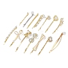 Bowknot Flower Alloy Hair Bobby Pin Sets AJEW-A056-01-3