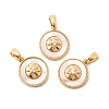 Natural Shell & Clear Cubic Zirconia Charms KK-G553-16G-1
