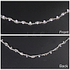 1 Yard Brass Crystal Rhinestone Cup Chain with Imitation Pearl OCOR-GL0001-08B-4