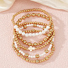 Imitation Pearl & Acrylic Round Beaded Stretch Bracelet Sets KE7812-3