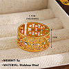 304 Stainless Steel with Crystal Rhinestone Adjustable Cuff Rings FS-WG8A0D7-04-1