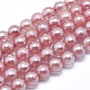 Electroplated Cherry Quartz Glass Beads Strands X-G-O164-04-6mm-1