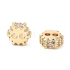 Brass Clear Cubic Zirconia Bead KK-B102-39G-1