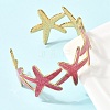 304 Stainless Steel Enamel Cuff Bangles for Women BJEW-D408-34G-5