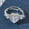 Brass & Cubic Zirconia Finger Rings CU-CBA7E55-15P-2