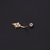 316L Surgical Stainless Steel Rhinestone Belly Rings WG7077C-01-2