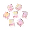 UV Plating Transparent Acrylic European Beads OACR-F004-10F-2