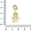 Brass Micro Pave Clear Cubic Zirconia Sea Animal European Dangle Charms LS-KK-B159-04G-01-3