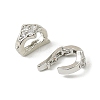 Brass Micro Pave Clear Cubic Zirconia Fold Over Clasps KK-C107-11P-2